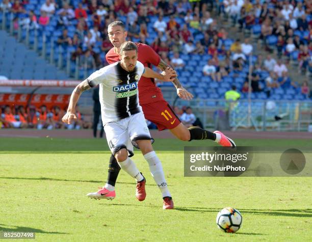 Gabriele Angella during the Italian Serie A football match between A.S. Roma and Udinese at the Olympic Stadium in Rome, on september 23, 2017.