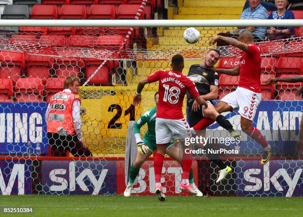 Charlton Athletic's Josh Magennis scores his sides equalising goal to make the score 1-1 during Sky Bet League One match between Charlton Athletic...