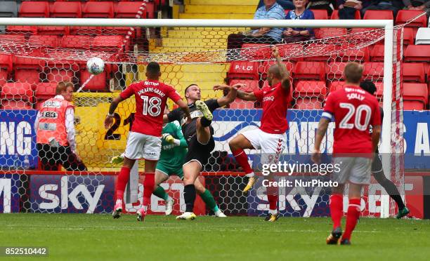 Charlton Athletic's Josh Magennis scores his sides equalising goal to make the score 1-1 during Sky Bet League One match between Charlton Athletic...