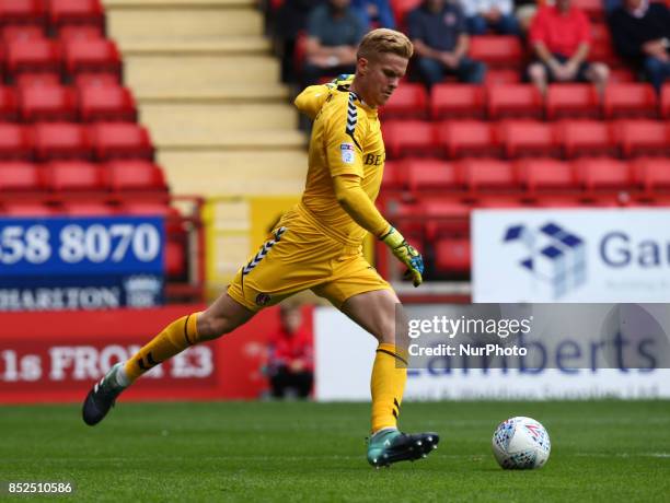 Charlton Athletic's Ben Amos during Sky Bet League One match between Charlton Athletic against Bury at The Valley Stadium London on 23 Sept 2017