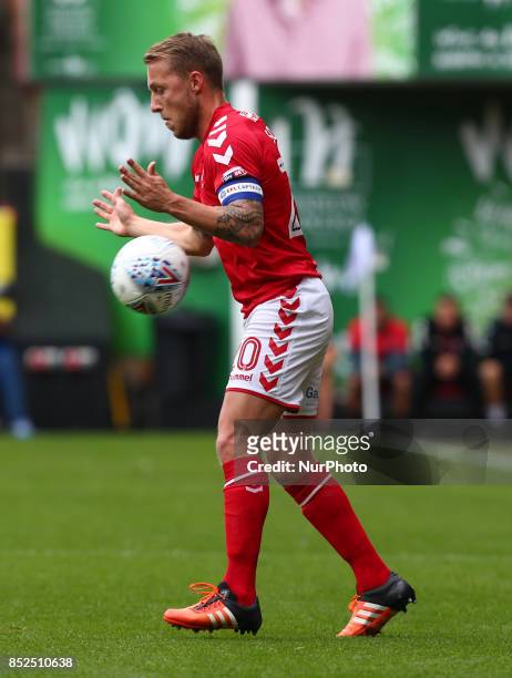 Charlton Athletic's Chris Solly during Sky Bet League One match between Charlton Athletic against Bury at The Valley Stadium London on 23 Sept 2017