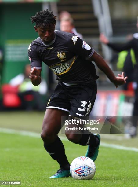 Greg Leigh of Bury during Sky Bet League One match between Charlton Athletic against Bury at The Valley Stadium London on 23 Sept 2017