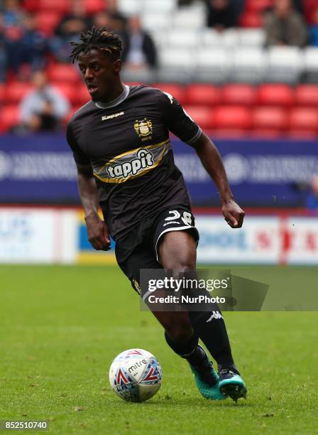 Greg Leigh of Bury during Sky Bet League One match between Charlton Athletic against Bury at The Valley Stadium London on 23 Sept 2017