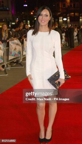 Violinist Linzi Stoppard arrives at the premiere of One Chance at the Odeon Leicester Square, central London.