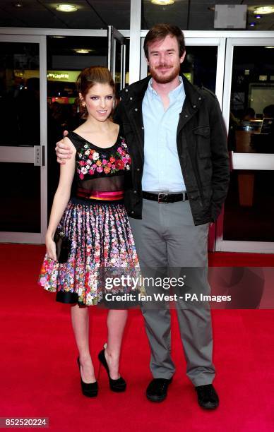 Anna Kendrick and Joe Swanberg arriving at the screening of new film Drinking Buddies at the Odeon West End cinema, London.