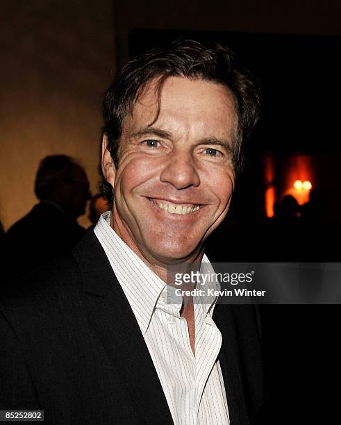 Actor Dennis Quaid arrives at the 17th Annual Alzheimer's Association's "A Night at Sardi's" at the Beverly Hilton Hotel on March 4, 2009 in Beverly...
