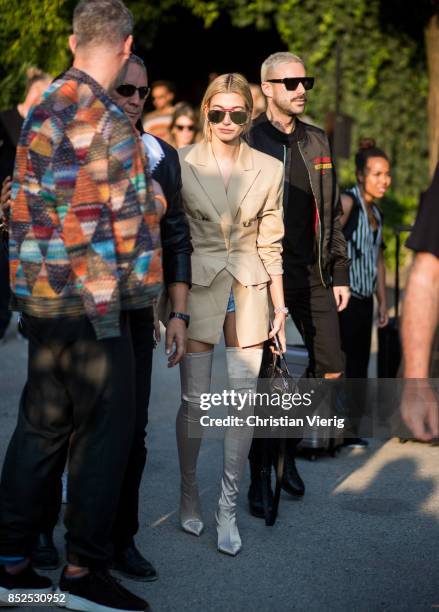 Hailey Baldwin is seen outside Missoni during Milan Fashion Week Spring/Summer 2018 on September 23, 2017 in Milan, Italy.