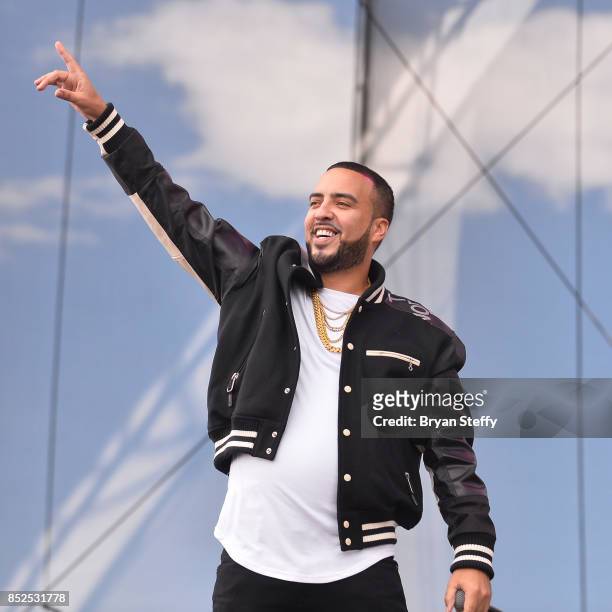 French Montana performs onstage during the Daytime Village Presented by Capital One at the 2017 HeartRadio Music Festival at the Las Vegas Village on...