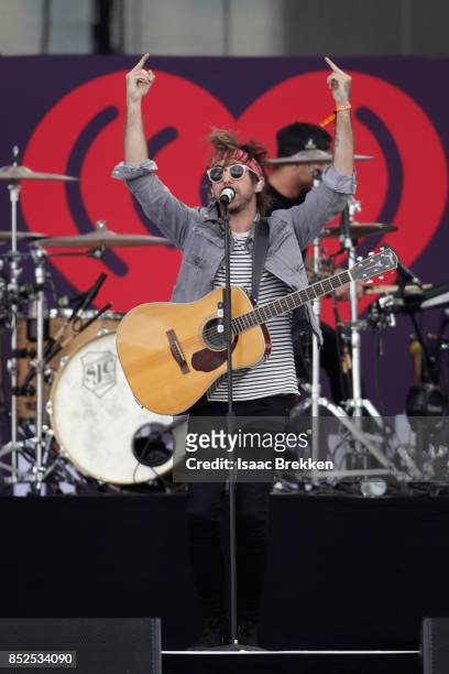 Alex Gaskart of All Time Low performs onstage during the Daytime Village Presented by Capital One at the 2017 HeartRadio Music Festival at the Las...