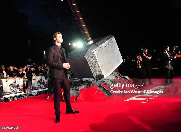 Chris Hemsworth arriving for the World Premiere of Thor : Dark World, at the Odeon Leicester Square, London.