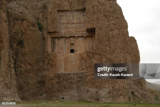 One of the tombs in Naqsh-e Rustam, an archaeological site located in Fars province, Iran, 17th April 2005. Four tombs belonging to Achaemenid kings...