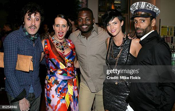 Jo Jo,Pam Ann,Nashom,Ruby Rose and Paul Alexander attend the 2009 Mardi Gras VIP party at the Zeta Bar of the Hilton Hotel on March 5, 2009 in...