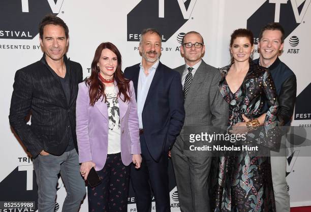 Eric McCormack, Megan Mullally, David Kohan, Max Mutchnick, Debra Messing and Sean Hayes attend the Tribeca TV Festival exclusive celebration for...