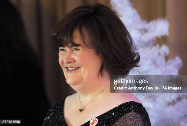 Susan Boyle during a press conference to promote her forthcoming Christmas single 'O Come All Ye Faithful', a duet with Elvis Presley and in...