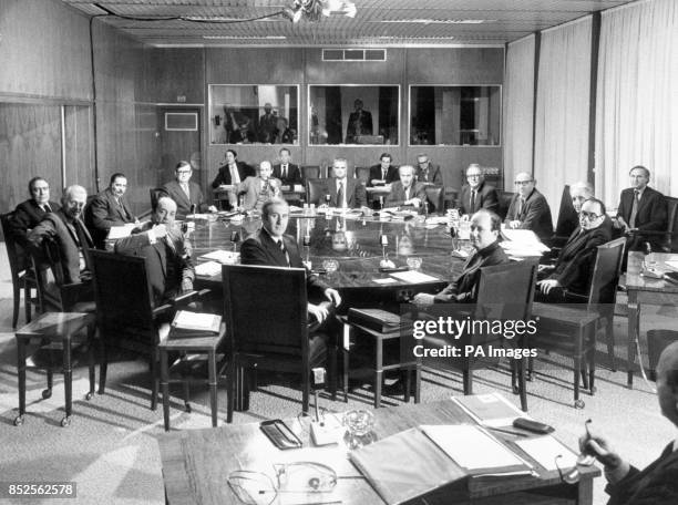 Roy Jenkins , president of the Brussels EEC Commission at the headquarters in Belgium, where 13 commissioners hold Wednesday meetings....