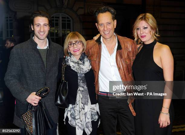 Richard E. Grant with wife Joan, daughter Olivia and her partner Charles arriving at the screening of new film Dom Hemingway at the Curzon Mayfair...