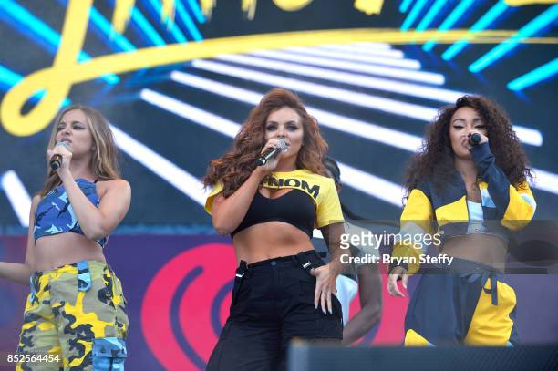 Jade Thirlwall, Jesy Nelson and Leigh-Anne Pinnock of Little Mix perform onstage during the Daytime Village Presented by Capital One at the 2017...