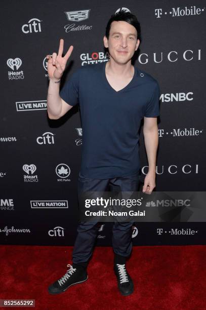 Actor Robin Lord Taylor poses in the VIP Lounge during the 2017 Global Citizen Festival in Central Park on September 23, 2017 in New York City.