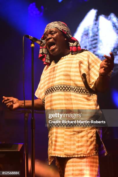 Emanuel Jagari Chanda of W.I.T.C.H performs on stage during the Liverpool International Festival of Psychedelia on September 23, 2017 in Liverpool,...