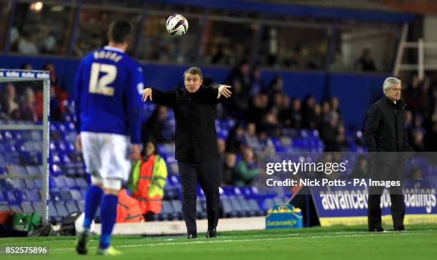 Birmingham City's Lee Clark throws the ball back to his players during the Capital One Cup, Fourth Round match at St Andrews, Birmingham.