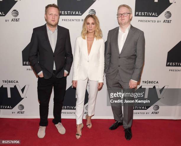Harry Williams, Joanne Froggatt and Jack Williams attend the Tribeca TV Festival series premiere of Liar at Cinepolis Chelsea on September 23, 2017...