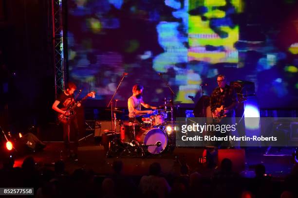 Mike Watt and Il Sogno Del Marinaio perform on stage during the Liverpool International Festival of Psychedelia on September 23, 2017 in Liverpool,...