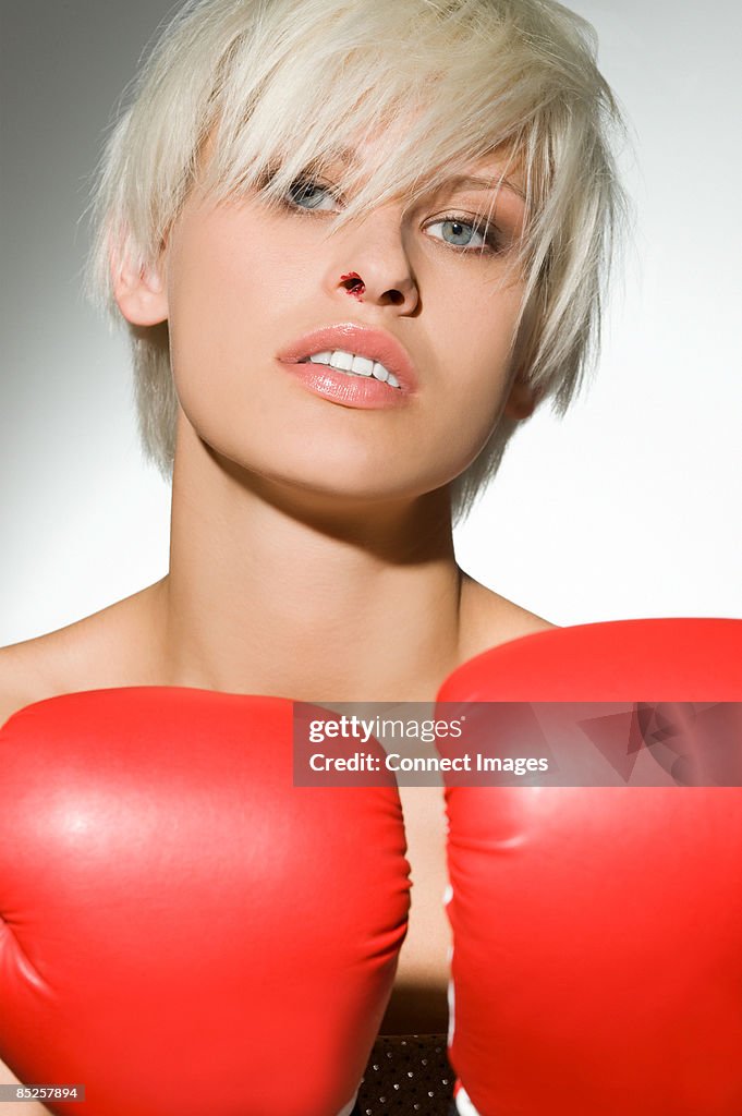 Portrait of a female boxer