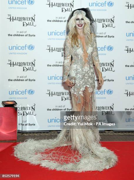 Melissa Odabash attending the UNICEF UK Halloween Ball - to raise funds to help Syrian children - at One Mayfair in central London.