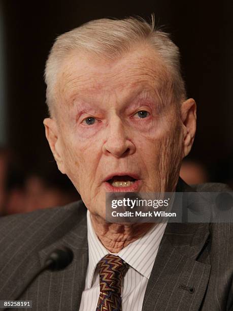 Zbigniew Brzezinski, former national security adviser to President Carter, participates in Senate Foreign Relations Committee hearing on Capitol Hill...
