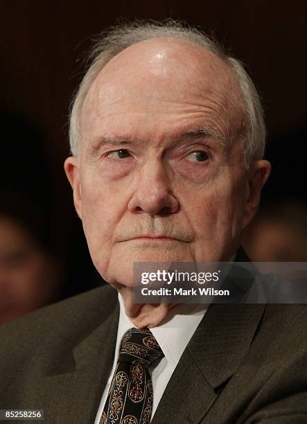 Gen. Brent Scowcroft, former national security adviser, participates in a Senate Foreign Relations Committee hearing on Capitol Hill on March 5, 2009...