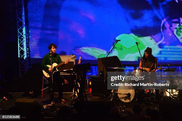 The Holydrug Couple perform on stage during the Liverpool International Festival of Psychedelia on September 23, 2017 in Liverpool, England.