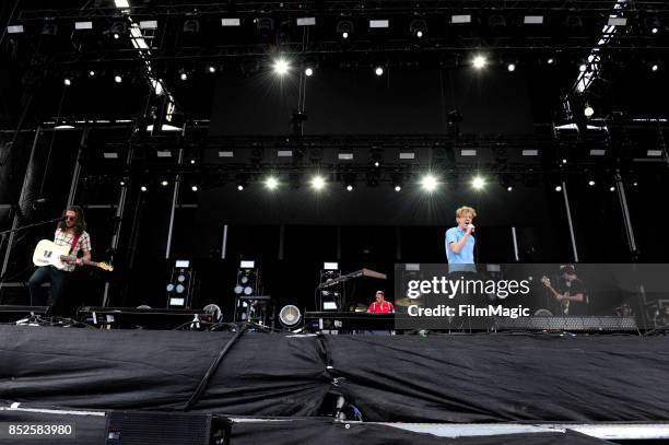 Joe Memmel, Ryan Winnen, Chase Lawrence, and Zachary Dyke of Coin perform on Downtown Stage during day 2 of the 2017 Life Is Beautiful Festival on...