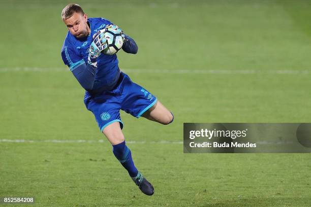 Goalkeeper Douglas of Avai in action during a match between Flamengo and Avai as part of Brasileirao Series A 2017 at Ilha do Urubu Stadium on...