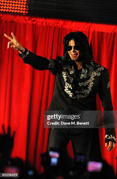 Michael Jackson announces plans for Summer residency at the O2 Arena at a press conference held at the O2 Arena on March 5, 2009 in London, England.