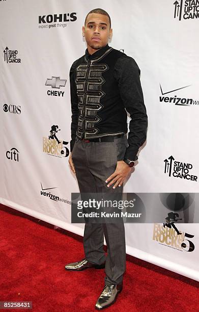 Chris Brown arrives at Conde Nast Media Group's Fifth Annual Fashion Rocks at Radio City Music Hall on September 5, 2008 in New York City.