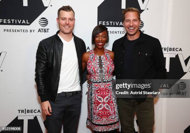 Rawson Marshall Thurber, Samira Wiley and Ryan Hansen attend the Tribeca TV Festival series premiere of Ryan Hansen Solves Crimes on Television at...