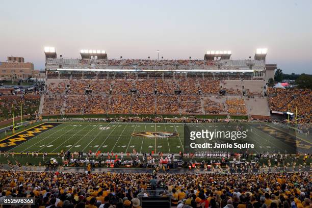 General view of Faurot Field/Memorial Stadium during the game between the Auburn Tigers and the Missouri Tigers on September 23, 2017 in Columbia,...