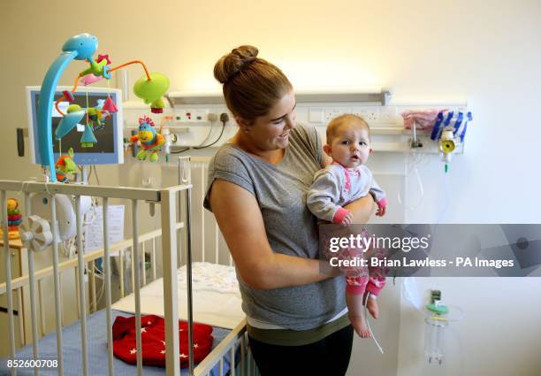 Nevaeh Fox, 7 months from Kells, Co. Meath, who is due for heart surgery tommorrow, with her mother Fiona Fox at Our Lady's Children's Hospital, at...