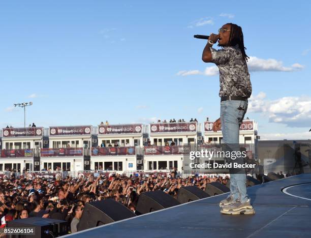 Quavo of Migos performs during the Daytime Village Presented by Capital One at the 2017 HeartRadio Music Festival at the Las Vegas Village on...