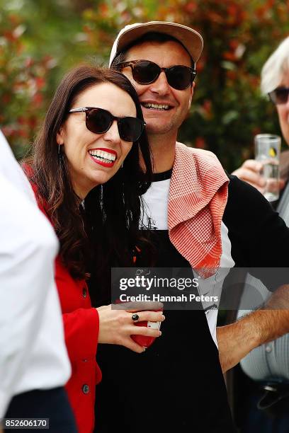 Labour Leader Jacinda Ardern and her partner Clarke Gayford host a bbq at their house on September 24, 2017 in Auckland, New Zealand. New Zealand's...