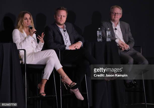Joanne Froggatt, Harry Williams and Jack Williams speak at the Tribeca TV Festival series premiere of Liar at Cinepolis Chelsea on September 23, 2017...