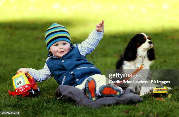 Andrew Coughlan from Drogheda, with cavalier king charles Ruby, in Merrion Square Park, Dublin, at the launch of Dublin City Council's new Litter...