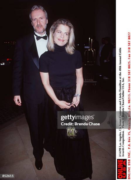 Los Angeles, Ca James Cameron and Linda Hamilton at the 48th Annual Eddie Awards Competition.