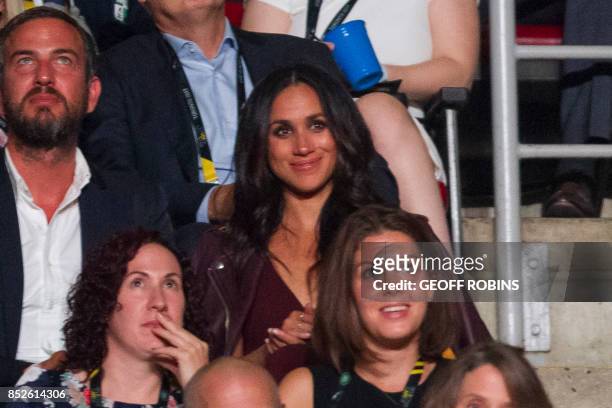 Meghan Markle, said to be Prince Harry's girlfriend, watches the opening ceremonies of the Invictus Games in Toronto, Ontario, September 23, 2017....