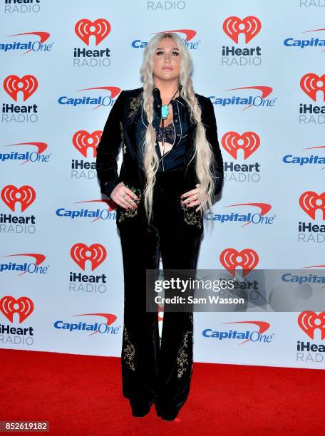 Kesha attends the 2017 iHeartRadio Music Festival at T-Mobile Arena on September 23, 2017 in Las Vegas, Nevada.