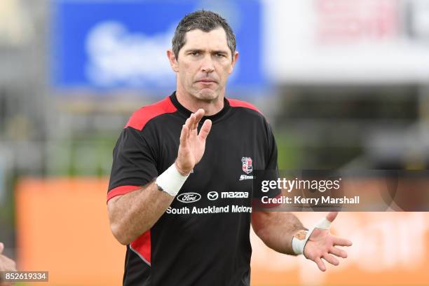 Stephen Donald of Counties Manukau before the round six Mitre 10 Cup match between Bay of Plenty and Counties Manukau Tauranga Domain on September...