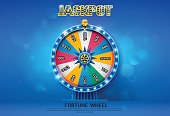 fortune wheel spinning  on bokeh background vector illustration