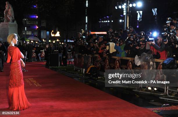 Jena Malone arriving for the World Premiere of The Hunger Games : Catching Fire, at the Odeon Leicester Square, London.