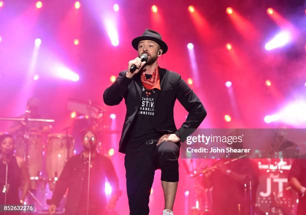 Musician Justin Timberlake performs at the 2017 Pilgrimage Music & Cultural Festival on September 23, 2017 in Franklin, Tennessee.