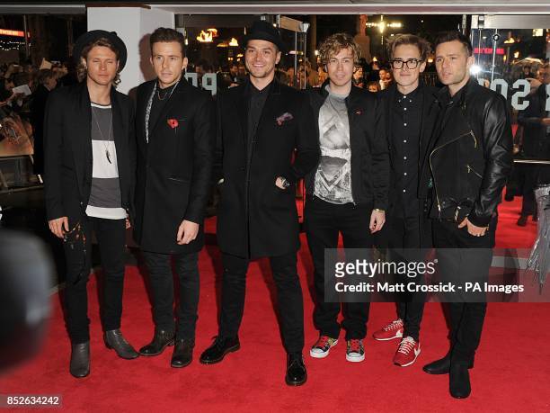 Supergroup McBusted arriving for the World Premiere of The Hunger Games : Catching Fire, at the Odeon Leicester Square, London.